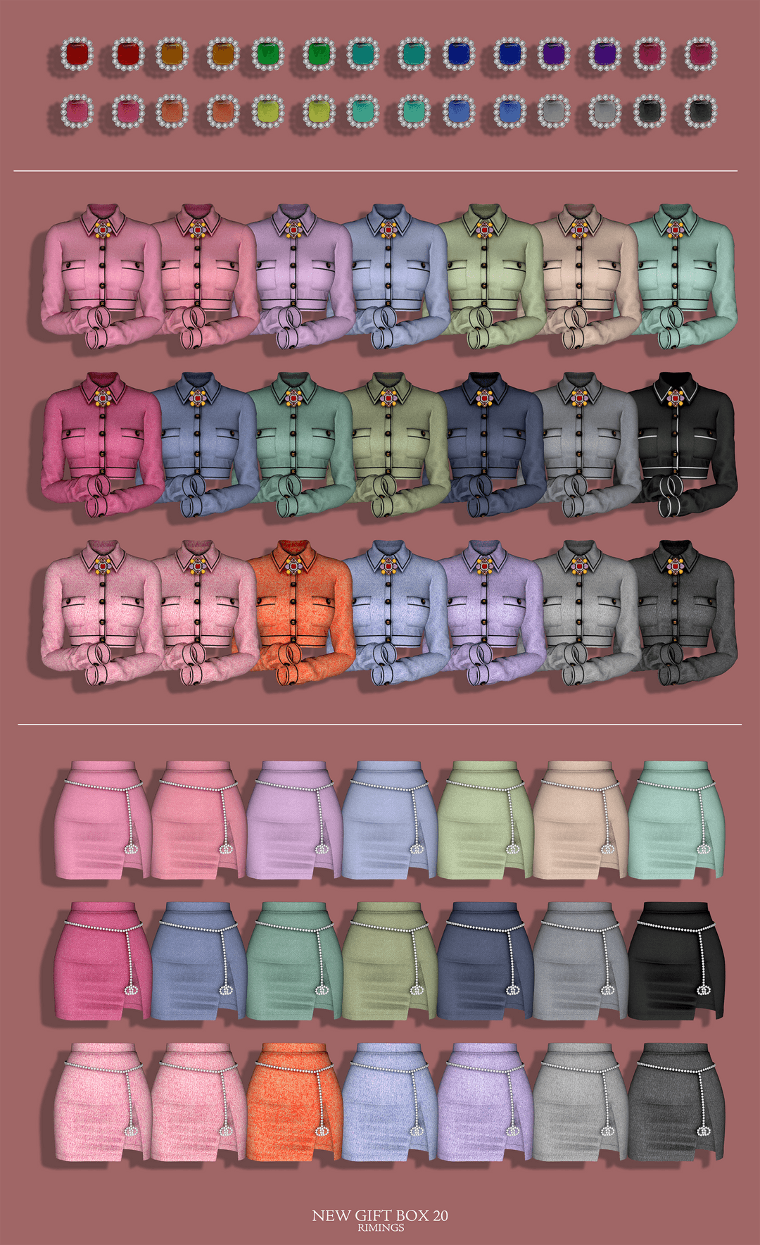 Галерея мода Костюм и серьги NEW GIFT BOX 20 #1